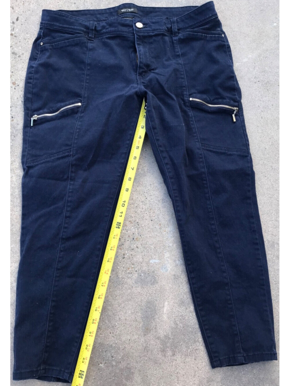 White House Black Market Brown Skinny Ankle High Rise Moto Zipper Pants Size 10 - Picture 4 of 5